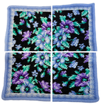 Load image into Gallery viewer, 【中古】フェイラー FEILER ハンカチ 2枚セット 花柄 ブラック グレー シュニール織 綿100％ i0728tq0041
