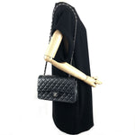 将图片加载到图库查看器，【中古】シャネル CHANEL マトラッセ バッグ ラムスキン キルティング チェーン CCロゴ ブラック シルバー i0305bq0036643
