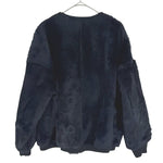 Load image into Gallery viewer, 【中古】Drawer ドゥロワー ファージャケット ネイビー 36  レザー切替 羊革 牛革 i1215h002156
