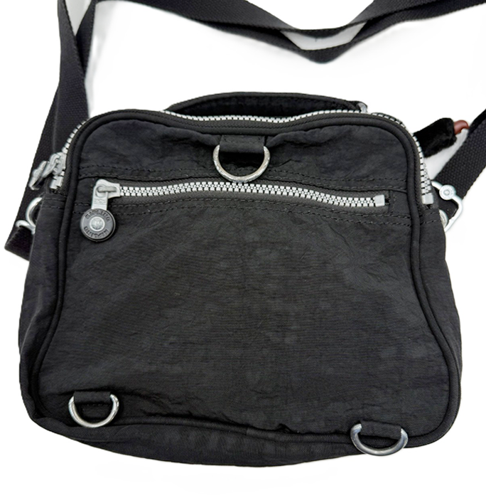 【中古】Kipling キプリング ショルダーバッグ 3WAY バックパック リュック ハンドバッグ モンキーチャーム付き ブラック 軽量 i0731wq0285