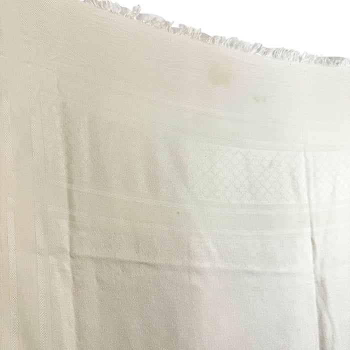 【中古】グッチ GUCCI ストール GGロゴ チェック フリンジ シンプル オフホワイト 白系 i0601oq00569