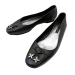 画像をギャラリービューアに読み込む, 【中古】ルイ・ヴィトン Louis Vuitton フラットシューズ バレエシューズ モノグラム フラワー金具 レザー ブラック i0810oq02063
