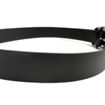 将图片加载到图库查看器，【中古】グッチ GUCCI ベルト シンプル レザー 編込み シルバーバックル ブラック 黒 i0606aq018110
