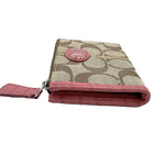 将图片加载到图库查看器，【中古】COACH コーチ シグネチャー PVC×レザー コインケース 小銭入れ フラットポーチ キーリング付き i0724lq0123
