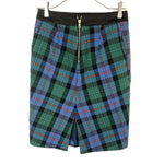 Load image into Gallery viewer, 【中古】ドゥロワー Drawer スカート チェック柄 オレンジ混 ひざ丈 コットン グリーン ブルー ブラック i0507m0040
