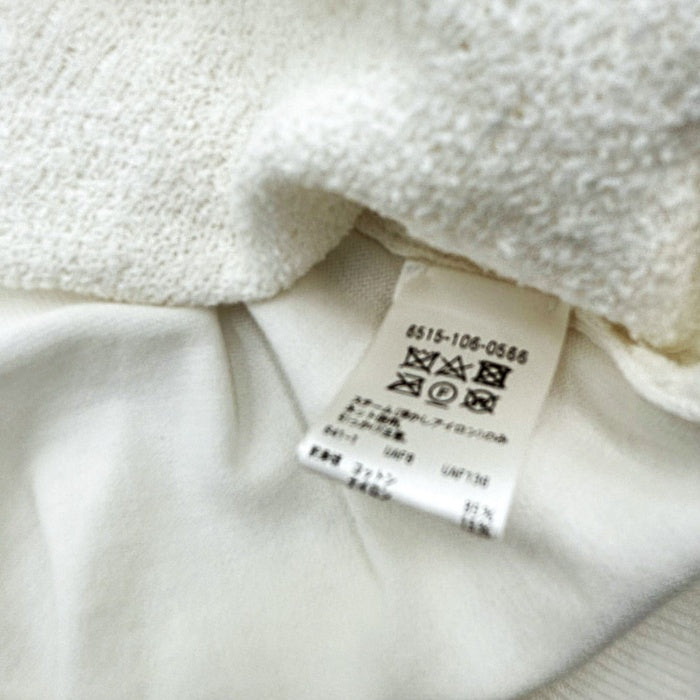 【中古】ドゥロワー Drawer 花柄 レース編み カーディガン 七分袖 レディース ホワイト系 Vネック 羽織り ニットカーデ 上品 大人カジュアル i0815u00318