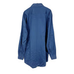 将图片加载到图库查看器，【中古】バーバリーブラックレーベル BURBERRY シャツ 長袖 コットン 無地 光沢 ダークブルー 青系 i0627aq01430
