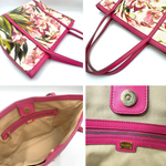 画像をギャラリービューアに読み込む, 【中古】ドルチェ＆ガッバーナ DOLCE&amp;GABBANA ハンドバッグ 花柄 パイピング ビビッドピンク 白系 i0413oq00292
