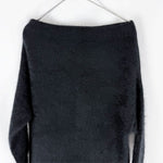 画像をギャラリービューアに読み込む, 【中古】Liesse リエス ウール 起毛ニット ワンピース ブラック 黒 ロング i0807n0213
