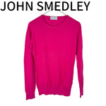 画像をギャラリービューアに読み込む, 【中古】ジョンスメドレー JOHN SMEDLEY ニット クルーネック 長袖 コットン ピンク サイズS j0910h0048
