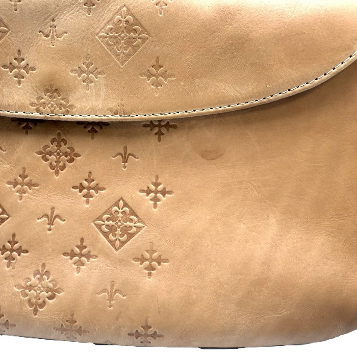 【中古】ラシット russet ショルダーバッグ レザー ロゴ柄 ヌメ革 おしゃれ ベージュ ライトブラウン i0710lq0176