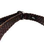 画像をギャラリービューアに読み込む, 【中古】ANGLO レザーベルト 編込み メッシュベルト ダークブラウン i0731wq0021
