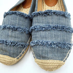 Load image into Gallery viewer, 【中古】マイケルコース MICHAEL KORS エスパドリーユ スリッポン デニム フリンジ ライトブルー ベージュ i0619wq0555
