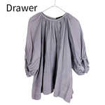画像をギャラリービューアに読み込む, 【中古】Drawer ドゥロワー ギャザータックトップス グレー 36 シルク混 j0622y00242
