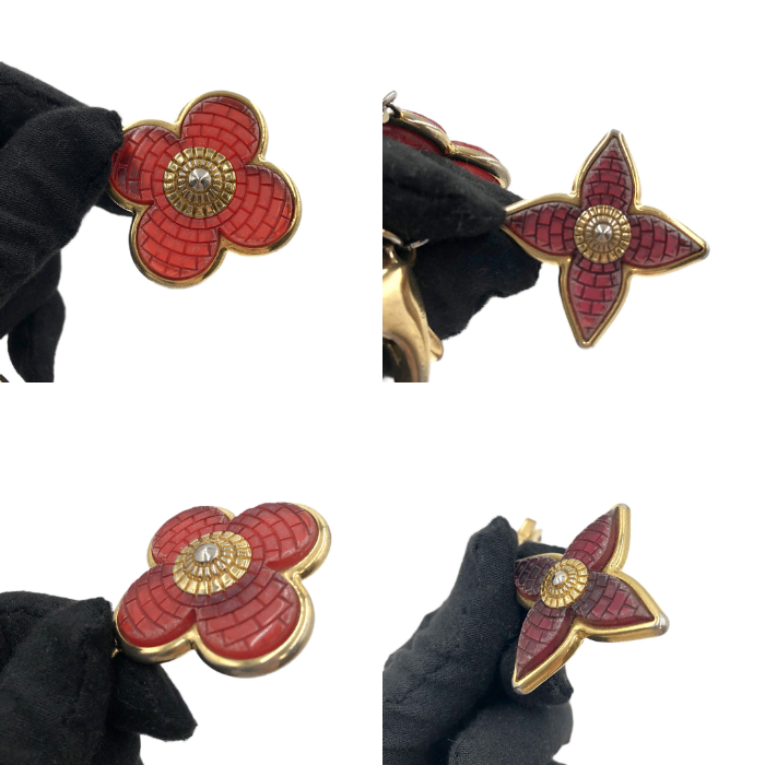 【中古】ルイヴィトン LOUIS VUITTON キーリング チャーム キーホルダー 半透明 可愛い レッド パープル ゴールド i0522lq03671