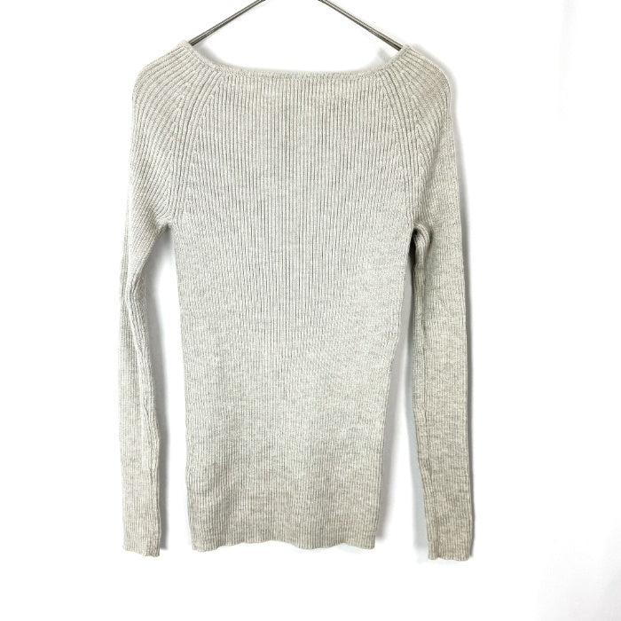 【中古】エストネーション ESTNATION 細リブニット ボートネック ウール 柔らか ライトグレージュ系 h1226wq01216