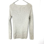 将图片加载到图库查看器，【中古】エストネーション ESTNATION 細リブニット ボートネック ウール 柔らか ライトグレージュ系 h1226wq01216
