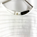 Load image into Gallery viewer, 【中古】ドゥロワー Drawer コットンピンタックショートスリーブブラウス マルチボーダー 透け感 ホワイト 白 i0421h00240
