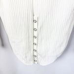 将图片加载到图库查看器，【中古】ウヴラージュクラス OUVRAGE CLASSE リブカットソー 後ろスナップ カジュアル オフホワイト 白系 i0417m0250
