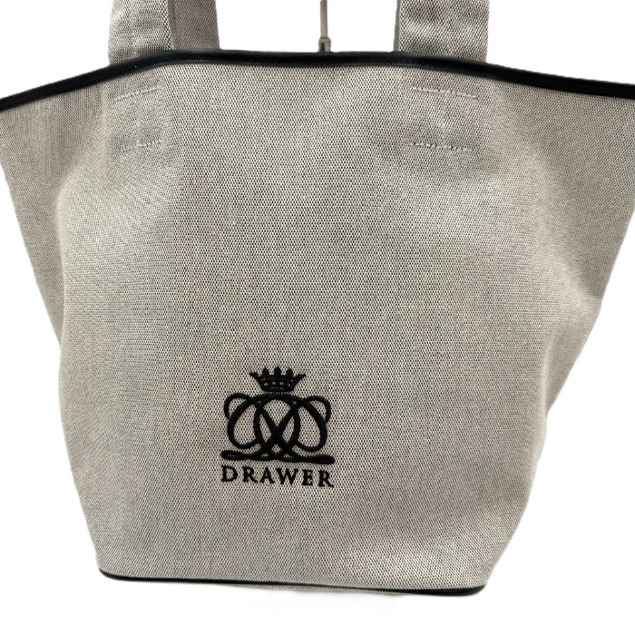 【中古】ドゥロワー Drawer ノベルティトートバッグ キャンバス生地 レザー グレー系 ブラック i0811y00212