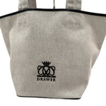 将图片加载到图库查看器，【中古】ドゥロワー Drawer ノベルティトートバッグ キャンバス生地 レザー グレー系 ブラック i0811y00212
