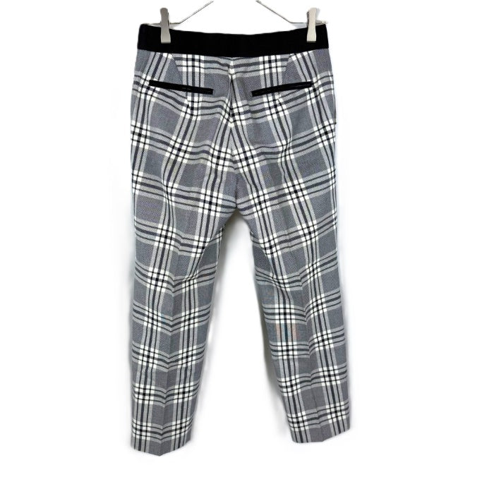 【中古】ドゥロワー Drawer タータンチェックパンツ コットン テーパード ネイビー ホワイト i0805k00116