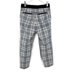 将图片加载到图库查看器，【中古】ドゥロワー Drawer タータンチェックパンツ コットン テーパード ネイビー ホワイト i0805k00116
