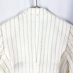 Load image into Gallery viewer, 【中古】アクアスキュータム Aquascutum リネンジャケット ピンストライプ ホワイト ブラック i0413oq0216
