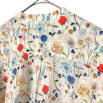 Load image into Gallery viewer, 【中古】クーポール coupole 花柄ブラウス スタンドカラー 薄手 透け感 クリーム色 レッド ブルー イエロー i0807n0034
