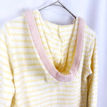 将图片加载到图库查看器，【中古】ジェラートピケ gelato pique パーカー 薄手 もこもこ ボーダー パステルカラー イエロー ピンク i0410wq0182
