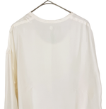 将图片加载到图库查看器，【中古】BLAMINK ブラミンク シルクワンピース ホワイト ロング丈 長袖 レディース 上質素材 j0128n00490
