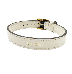 中古】GUCCI グッチ 首輪 ペット ホワイト レザーベルト i0907oq02163