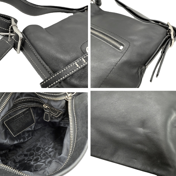 【中古】コーチ COACH ワンショルダーバッグ レザー タッセル付き ステッチ おしゃれ ブラック 黒 i0731wq02310