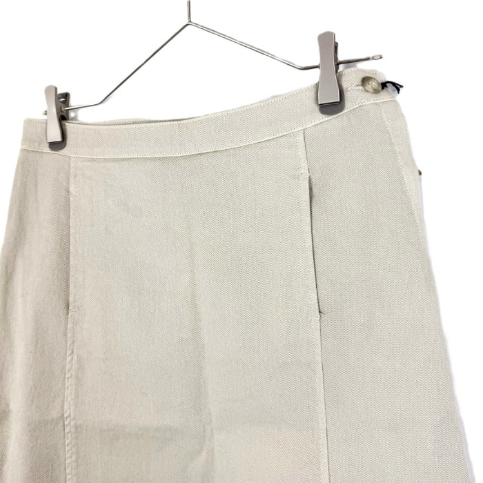 【中古】ルヴェルソーノアール Le Verseaunoir ひざ丈台形スカート コットン ストレッチ ライトベージュ i0703n0084