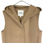 将图片加载到图库查看器，【中古】COS コス フーデッドベスト ベージュ ウール混 ジップアップ i1222h01412
