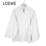 画像をギャラリービューアに読み込む, 【中古】LOEWE ロエベ コットン ブラウス ホワイト レディース Mサイズ i1208j01152
