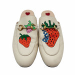 画像をギャラリービューアに読み込む, 【中古】グッチ GUCCI いちご柄 ミュール スリッポン レザー ホースビット 36.5 j0115lq020176
