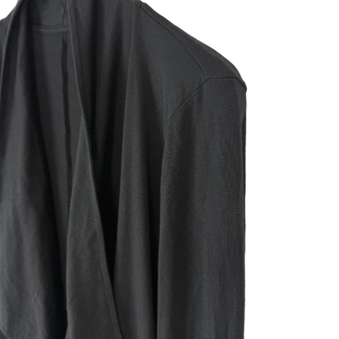 【中古】スリードッツ three dots カーディガン ボタンレス 羽織り コットン ロング ブラック 黒 i0818n0103