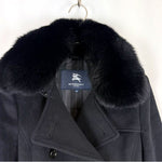 将图片加载到图库查看器，【中古】BURBERRY バーバリー ファー付きコート レディース ロング ウール フォックスファー i0606aq01427
