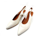 画像をギャラリービューアに読み込む, 【中古】スローブイエナ SLOBE IENA パンプス バックスリング 5cmヒール オフホワイト 白 i0731wq0185
