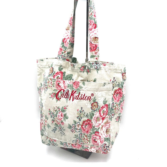 【中古】キャスキッドソン Cath Kidston トートバッグ 花柄 キャンバス サブバッグ ベージュ系 h0716wq0155