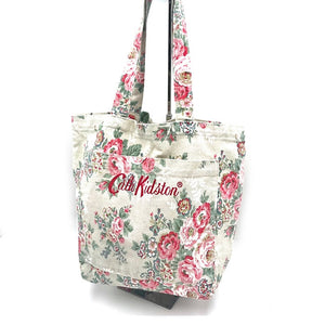 【中古】キャスキッドソン Cath Kidston トートバッグ 花柄 キャンバス サブバッグ ベージュ系 h0716wq0155