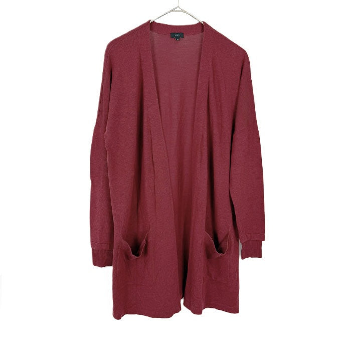 【中古】ジョセフ JOSEPH ロングカーディガン 共布ベルト付き ジョゼフ ワインレッド 赤系 i0807n0135