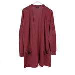 画像をギャラリービューアに読み込む, 【中古】ジョセフ JOSEPH ロングカーディガン 共布ベルト付き ジョゼフ ワインレッド 赤系 i0807n0135
