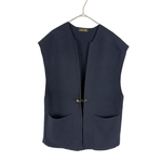 画像をギャラリービューアに読み込む, 【中古】ドゥロワー Drawer ジレ ベスト ネイビー ノースリーブ コットン i1117a00442
