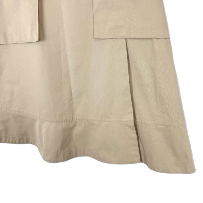 【中古】ドゥロワー Drawer スカート 台形 ひざ丈 パッチポケット シンプル コットン ベージュ i0624h00621
