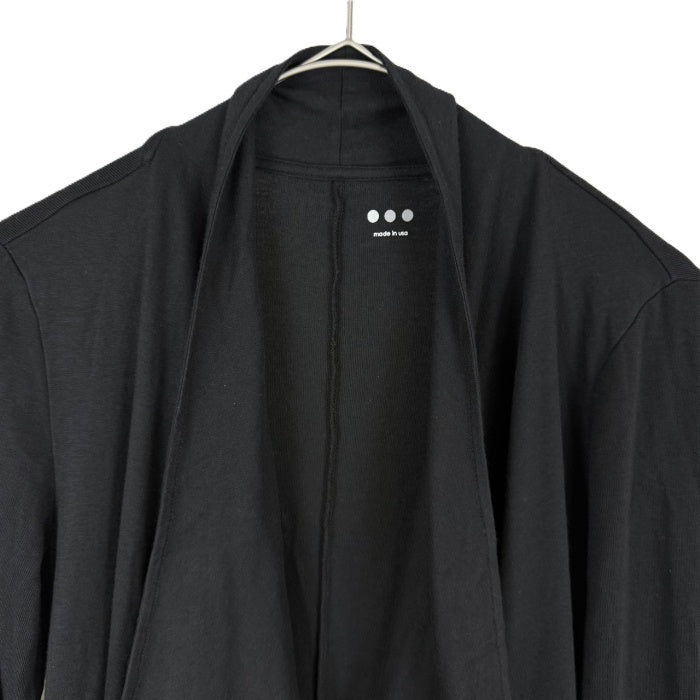 【中古】スリードッツ three dots カーディガン ボタンレス 羽織り コットン ロング ブラック 黒 i0818n0103