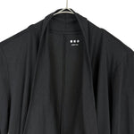 将图片加载到图库查看器，【中古】スリードッツ three dots カーディガン ボタンレス 羽織り コットン ロング ブラック 黒 i0818n0103
