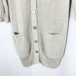 将图片加载到图库查看器，【中古】ノーリーズ NOLLEY&#39;S ロングカーディガン 七分袖 ざっくり編み 透け感 生成り ベージュ系 i0213n0113
