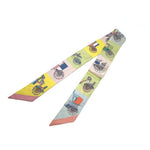 将图片加载到图库查看器，【中古】エルメス HERMES ツイリー スカーフ スリム 馬車 パステルカラー 可愛い マルチカラー i0515lq012104
